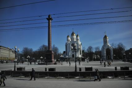 Площадь Победы. На снимке: Храм Христа Спасителя - главный православный храм Калининграда.