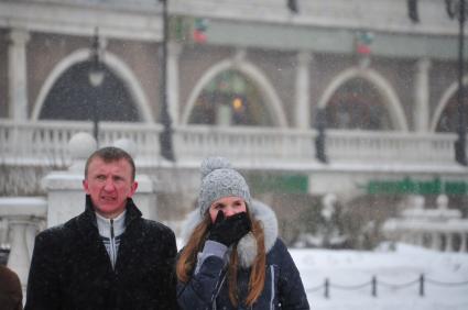 Метель в городе.