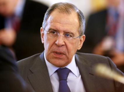 Министр иностранных дел России Сергей Лавров перед заседанием Высшего государственного совета (ВГС) Союзного государства Белоруссии и России.
