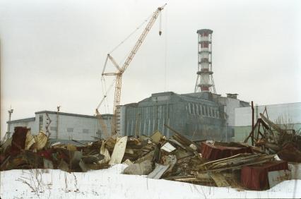 Чернобыльской АЭС после аварии.