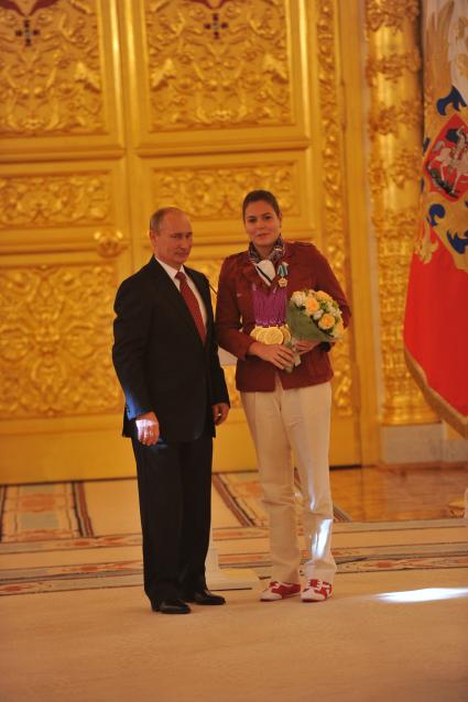 Владимир Путин принял в Кремле членов национальной паралимпийской сборной, победителей и призёров XIV Паралимпийских игр в Лондоне. На снимке: президент России Владимир Путин.