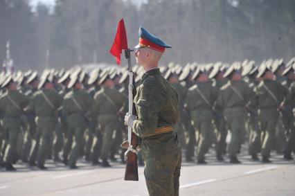 Полигон Алабино. Репетиция парада Победы. На снимке: линейный