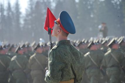 Полигон Алабино. Репетиция парада Победы. На снимке: линейный