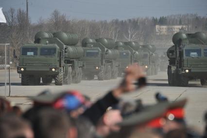 Полигон Алабино. Репетиция парада Победы. На снимке: военная техника