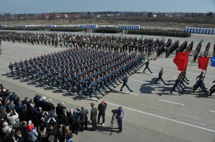 Полигон Алабино. Репетиция парада Победы. На снимке: войска МЧС России