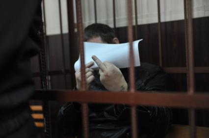 Таганский суд. Рассмотрение ходатайтства следствия о продлении ареста солисту Большого театра П.Дмитриченко. На снимке: Юрий Заруцкий, предполагаемый исполнитель нападения на художественного руководителя балетной труппы Большого театра Сергея Филина.