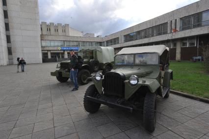 Старт автопробега в честь 70-летия  Курской битвы, организованный МГСУ. На снимке:  военные автомобили времен ВОВ.