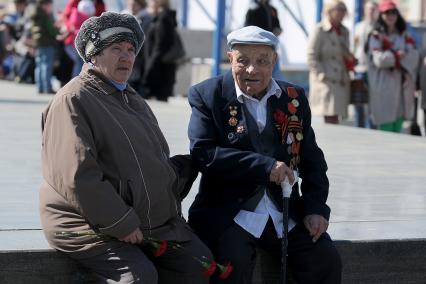 Парад Победы в Новосибирске. На снимке: ветеран.