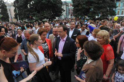 ГМИИ им. А. С. Пушкина. Акция `\'Ночь в музее 2013`. На снимке:  министр культуры РФ Владимир Мединский