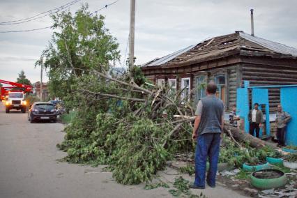 Последствия ургана в Ефремове.