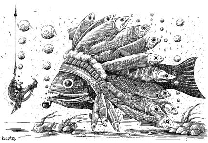 Рыба индеец. ВНИМАНИЕ! Рисунок принадлежит ЗАО `ИД `Комсомольская правда`. Гонорар автору не расписывать.