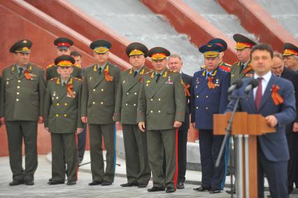 День памяти и скорби. Церемония открытия Федерального военного мемориального кладбища (ФВМК) в Мытищинском районе МО. На снимке: министр обороны РФ Сергей Шойгу (в центре).