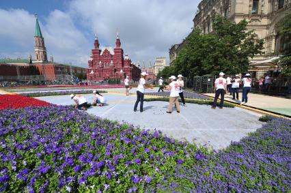 Фестиваль живых цветов на Красной площади, приуроченный к 60-летию с нового открытия ГУМа.