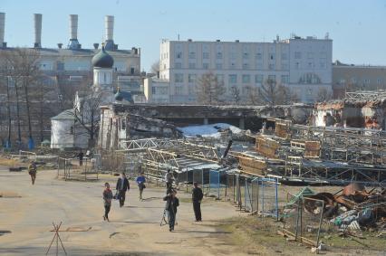 Москомархитектура объявила международный конкурс на ландшафтно-архитектурную концепцию парка `Зарядье`. На снимке:  церковь Зачатия Св. Анны.