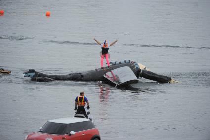 Фестиваль самодельных летательных аппаратов Red Bull Flugtag в Строгино.