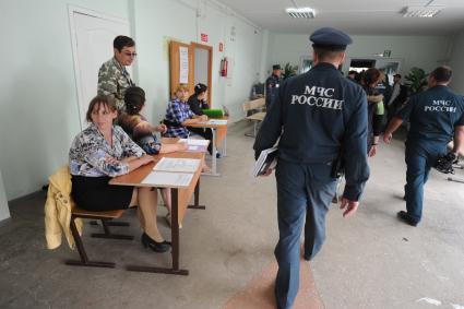 Наводнение в Приамурье. На снимке: пункт временного размещения пострадавших в школе.