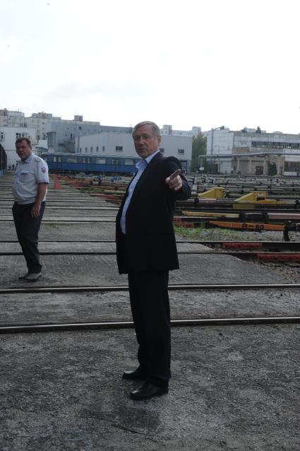 Электродепо `Выхино` Московского метрополитена. На снимке: начальник Московского метрополитена Иван Беседин.