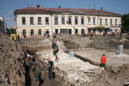 Археологические раскопки в Москве.