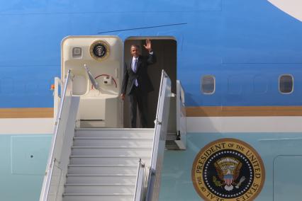 Саммит G20 в Санкт-Петербурге. На снимке: президент США Барак Обама  в аэропорту `Пулково`