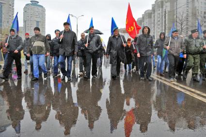 День народного единства. На снимке: митингующие во время акции `Русский марш` в Люблино.