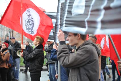 День народного единства. На снимке: митингующие во время акции `Русский марш` в Люблино.