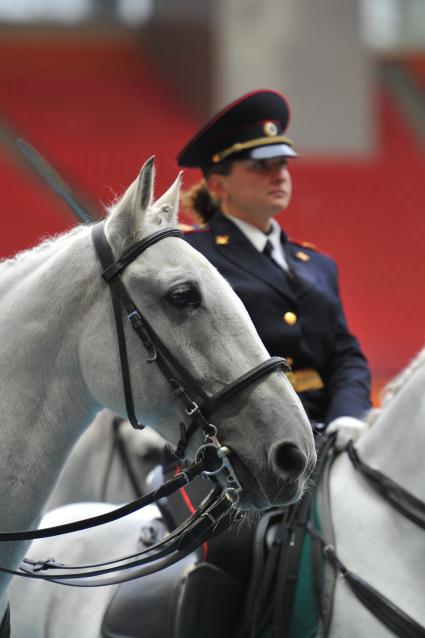 СК `Лужники`.  Спортивный праздник московской полиции. На снимке: конная полиция.