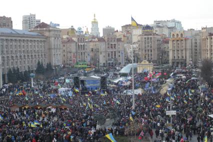 Евромайдан. Акция сторонников евроинтеграции Украины на площади Независимости.