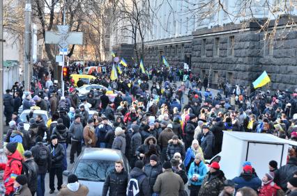 Евромайдан. Акция сторонников евроинтеграции Украины у здания правительства Украины.