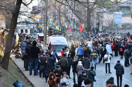 Евромайдан. Акция сторонников евроинтеграции Украины у здания правительства Украины.