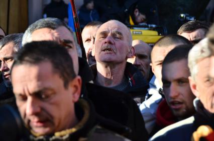 Евромайдан. Акция сторонников евроинтеграции Украины у здания Верховной Рады.