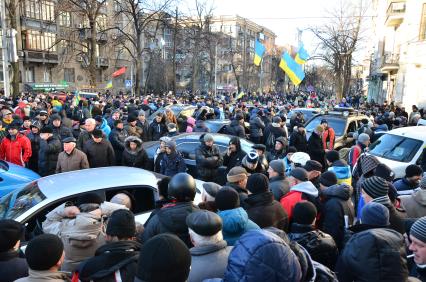 Евромайдан. Акция сторонников евроинтеграции Украины у здания правительства Украины.