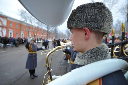 Торжественная церемония открытия памятника Герою Отечественной войны 1812 года, атаману Всевеликого войска Донского, генералу от кавалерии Матвею Ивановичу Платову в парке `Казачьей славы`.