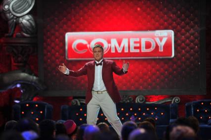 Cъемки новогодней передачи `Comedy Club`. На снимке:  резидент `Comedy Club` Александр Незлобин.