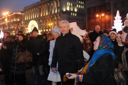 Церемония открытия фестиваля `Путешествие в Рождество`. На снимке:  мэр Москвы Сергей Собянин.