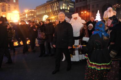 Церемония открытия фестиваля `Путешествие в Рождество`. На снимке:  мэр Москвы Сергей Собянин.