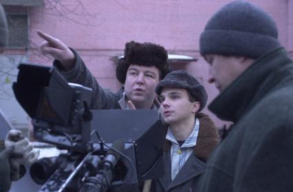 Съемки фильма `Русское`. На снимке: актеры Александр Робак (слева) и Андрей Чадов.