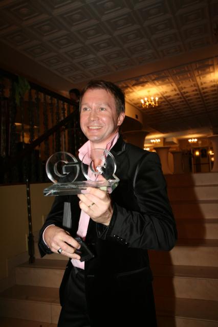 Церемонии вручения премии журнала GQ `Человек года 2008` в театре Et Cetera. На снимке: актер, художественный руководитель Государственного театра наций Евгений Миронов.