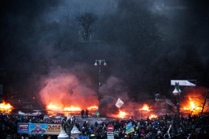 Обострение обстановки во время протестов в Киеве.