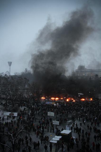 Обострение обстановки во время протестов в Киеве.