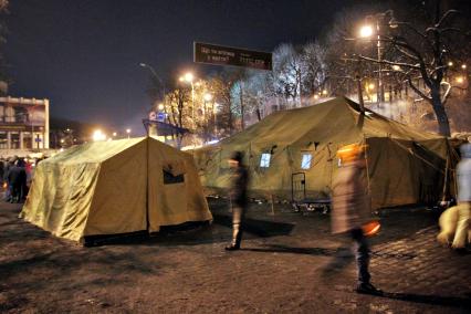 Пункт обогрева в Киеве.