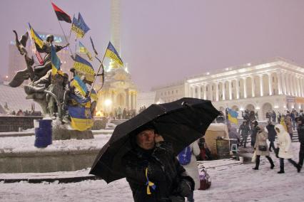 Протестующие на майдане в Киеве.