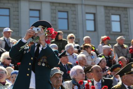 Парад Победы в Самаре. На снимке: ветераны на параде.