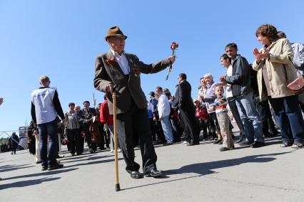 Парад Победы в Самаре. На снимке: ветераны на параде.