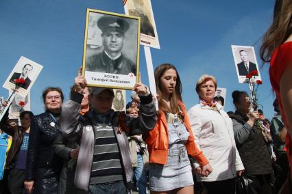 День Победы. Участники акции `Бессмертный полк`.