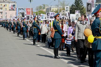 День Победы. Участники акции `Бессмертный полк`.