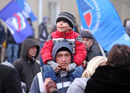 Митинг в поддержку воссоединения Крыма с Россией в Саратове.