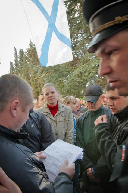 Временный пункт приема на учет и отправки военнослужащих в Севастополе.