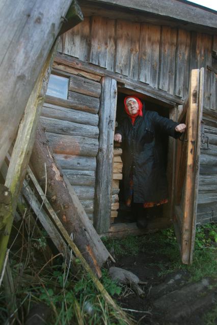 Деревня Комарово. На снимке: местная жительница 80-летняя пенсионерка Мария Шалаева.