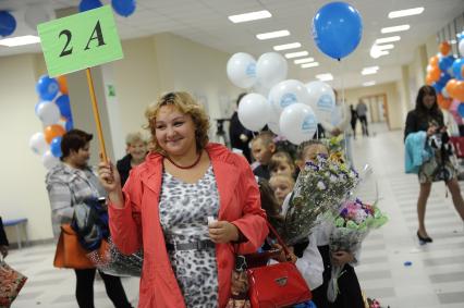 Первое сентября в Москве. Мэр Москвы посетил новую школу-новостройку № 1392. На снимке: ученики второго класса.