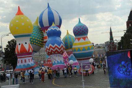 Празднование Дня города на Красной площади.